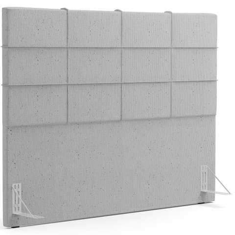 Cabeceira Cama Box Casal King 195 Cm Roma W01 Linho Cinza - Lyam