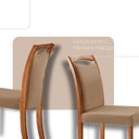 Ver imagem 5 de Mesa Ane 180 Tampo com Vidro Laqueado com 6 Cadeiras Livia Linho Palha Imbuia Natural Off White