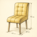 Ver imagem 4 de Cadeira Confortavel Jantar Luna Suede Amarelo para Quarto Sala Recepção.