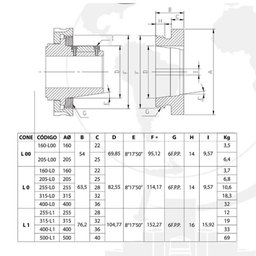 Flange P/ Placa Torno Universal 205mm - com Rosca 4.1/2 X 6 - 4