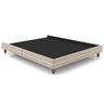 Cama Casal Base Box Pés Madeira 148cm Suném P05 Veludo Bege - Lyam Decor - 2