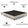 Cama Casal Base Box Pés Madeira 148cm Suném P05 Veludo Bege - Lyam Decor - 4