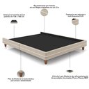 Ver imagem 4 de Cama Casal Base Box Pés Madeira 148cm Suném P05 Veludo Bege - Lyam Decor