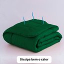 Ver imagem 3 de Edredom Casal Queen 6 Peças Fino para Verão Função Cobre Leito Verde Musgo Casa Dona