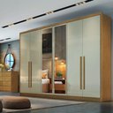 Ver imagem 3 de Guarda Roupa 100% Mdf 6 Portas 6 Gavetas com Espelho Cumaru Fendi