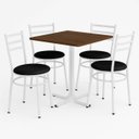 Ver imagem 1 de Conjunto Mesa Branca 70x70cm Tampo Imbuia com 4 Cadeiras Epoxi