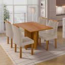 Ver imagem 1 de Conjunto Sala de Jantar 4 Lugares Retangular Tampo MDF com Mesa e Cadeiras Carol