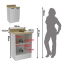 Ver imagem 3 de Balcão com Tampo e Rodapé para Cozinha 2 Portas e 1 Prateleira 60cm TM4314 MDF Grazi Branco -