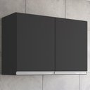 Ver imagem 2 de Armario Aereo 2 Portas 80cm Andreia Preto Reajl Moveis