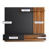 Painel Suspenso Tocantins 1.8 P/ Tv 65'' com Detalhes Ripados e Prateleira Preto Fosco Noce Milano - - 3