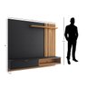 Painel Suspenso Tocantins 1.8 P/ Tv 65'' com Detalhes Ripados e Prateleira Preto Fosco Noce Milano - - 4