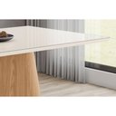 Ver imagem 4 de Mesa P/ Cozinha Olivia Sc118 C/ Tampo Madeirado C/ Vidro Reto 160x90cm Nature/off White - Henn