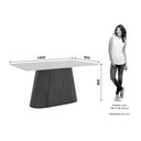 Ver imagem 2 de Mesa P/ Cozinha Olivia Sc118 C/ Tampo Madeirado C/ Vidro Reto 160x90cm Nature/off White - Henn