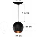 Ver imagem 2 de Luminaria Pendente Bola - Branco Fosco / Dourado