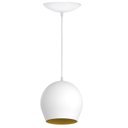 Ver imagem 1 de Luminaria Pendente Bola - Branco Fosco / Dourado