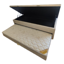 Ver imagem 1 de Bicama Box Baú Solteiro 88x188 com Cama Auxiliar de Molas Ensacadas 3x1 Suede Bege