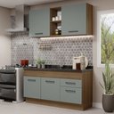 Ver imagem 1 de Cozinha Compacta Madesa Agata 150002 com Armário e Balcão (Sem Tampo e Pia) Rustic/Cinza Cor:Rustic