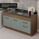 Ver imagem 6 de Cozinha Compacta Madesa Agata 150002 com Armário e Balcão (Sem Tampo e Pia) Rustic/Cinza Cor:Rustic
