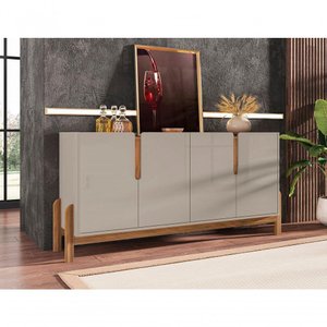 Aparador Buffet Lizz 4 Portas 1,70 Off-white/cedro