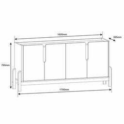 Aparador Buffet Lizz 4 Portas 1,70 Off-white/cedro - 2