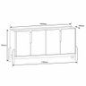 Aparador Buffet Lizz 4 Portas 1,70 Off-white/cedro - 2