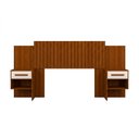Ver imagem 6 de Cabeceira Bariloche Ripada Design Moderno Duas Mesa Cabeceira Flex para Cama Casal e Queen Cinamomo