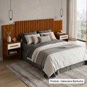 Ver imagem 1 de Cabeceira Bariloche Ripada Design Moderno Duas Mesa Cabeceira Flex para Cama Casal e Queen Cinamomo