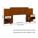 Ver imagem 3 de Cabeceira Bariloche Ripada Design Moderno Duas Mesa Cabeceira Flex para Cama Casal e Queen Cinamomo