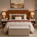 Ver imagem 4 de Cabeceira Bariloche Ripada Design Moderno Duas Mesa Cabeceira Flex para Cama Casal e Queen Cinamomo
