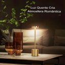 Ver imagem 4 de Luminária de Mesa sem Fio Acendimento Ao Toque 3 Tons de Iluminação Branco Frio Morno Quente Dourado
