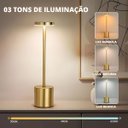 Ver imagem 6 de Luminária de Mesa sem Fio Acendimento Ao Toque 3 Tons de Iluminação Branco Frio Morno Quente Dourado