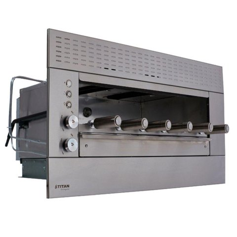 Churrasqueira a Gás de Embutir 6 Espetos Painel Ventilado Glp