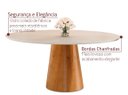 Ver imagem 2 de Mesa de Jantar Calêndula - Base Cone Madeira Laminada - Tampo Redondo Chanfrado 100% Mdf e Vidro Col