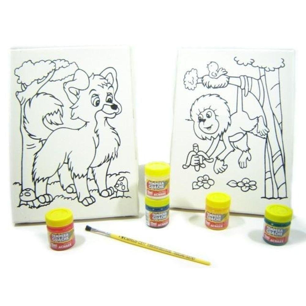 Kit 2 Telas - Lobo-guará / Mico-leão - Kits For Kids - 1