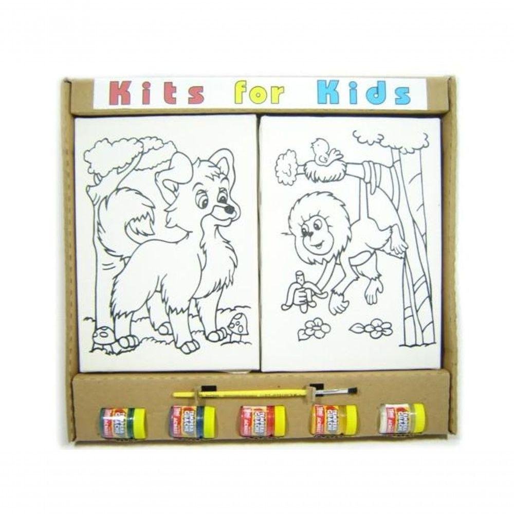 Kit 2 Telas - Lobo-guará / Mico-leão - Kits For Kids - 2