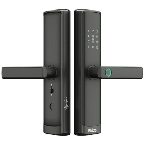 Fechadura Eletrônica Digital Biometria Senha Campainha Wifi Preto - Cinza Titânio