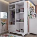 Ver imagem 2 de Quarto Infantil Completo Kids 5 Portas 6 Gavetas Branco - Panorama Móveis