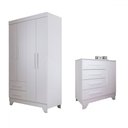 Ver imagem 4 de Quarto Infantil Completo Kids 5 Portas 6 Gavetas Branco - Panorama Móveis