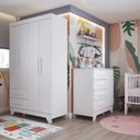 Ver imagem 1 de Quarto Infantil Completo Kids 5 Portas 6 Gavetas Branco - Panorama Móveis