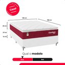 Ver imagem 4 de Cama Box Casal + Colchão Comfort Class Pillow Top 138x188 Vinho/suede Branco