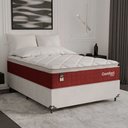 Ver imagem 1 de Cama Box Casal + Colchão Comfort Class Pillow Top 138x188 Vinho/suede Branco