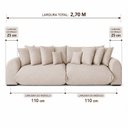 Ver imagem 4 de Sofá Retrátil 5 Lugares Linho Armani 2,70 Mts Areia