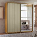 Ver imagem 2 de Guarda Roupa Casal Grande 2 Portas de Correr com Espelho 100% Mdf Monet 230cm Madetec:cumaru / Opala