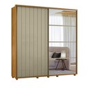 Ver imagem 1 de Guarda Roupa Casal Grande 2 Portas de Correr com Espelho 100% Mdf Monet 230cm Madetec:cumaru / Opala