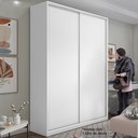 Ver imagem 7 de Guarda Roupa Solteiro 100% MDF BP com 2 Portas Zermatt Branco