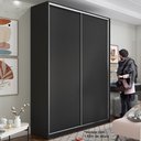 Ver imagem 7 de Guarda Roupa Solteiro 100% MDF BP com 2 Portas Zermatt Preto
