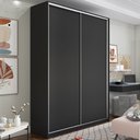 Ver imagem 1 de Guarda Roupa Solteiro 100% MDF BP com 2 Portas Zermatt Preto