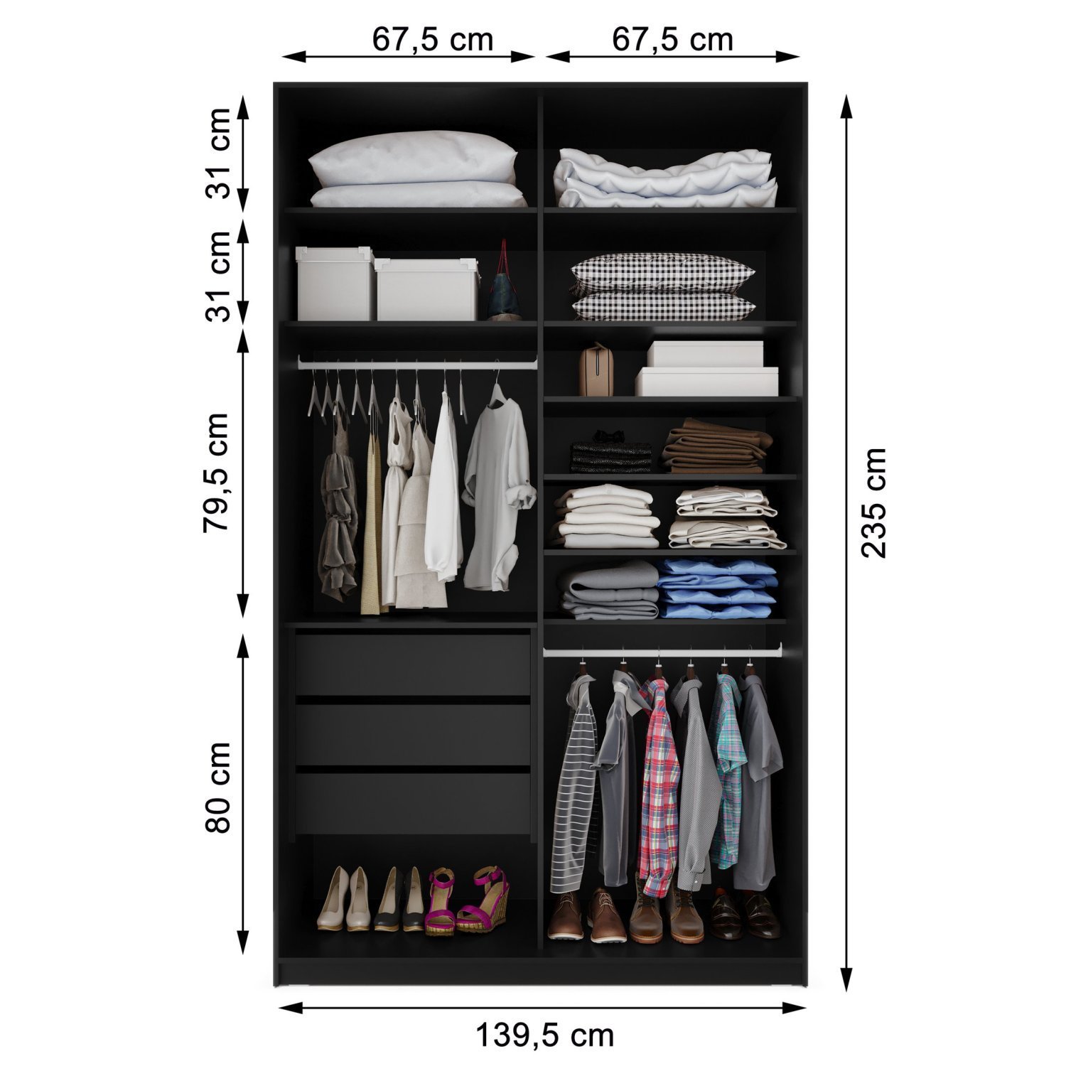 Guarda Roupa Solteiro 100% MDF BP com 2 Portas Zermatt - 6