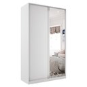 Ver imagem 2 de Guarda Roupa Solteiro 100% MDF BP com 2 Portas e 1 Espelho Zermatt Branco