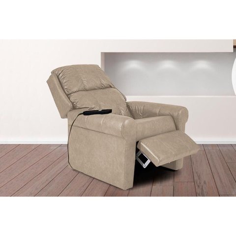 Poltrona Reclinável C/ Massagem P/ Sala Mh 1216 Two Way Courano Bege - Herval